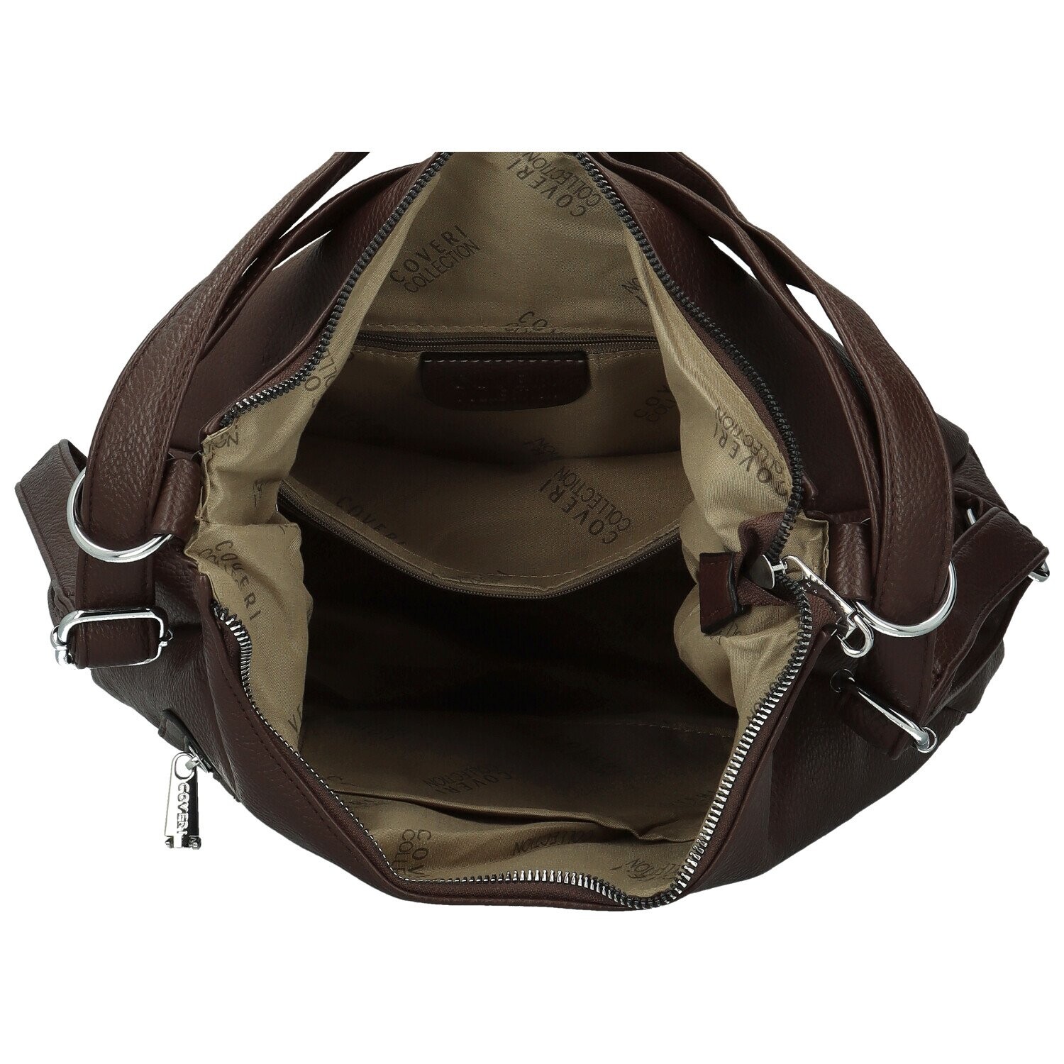 Stylový dámský koženkový kabelko-batoh Coveri Elida, coffee