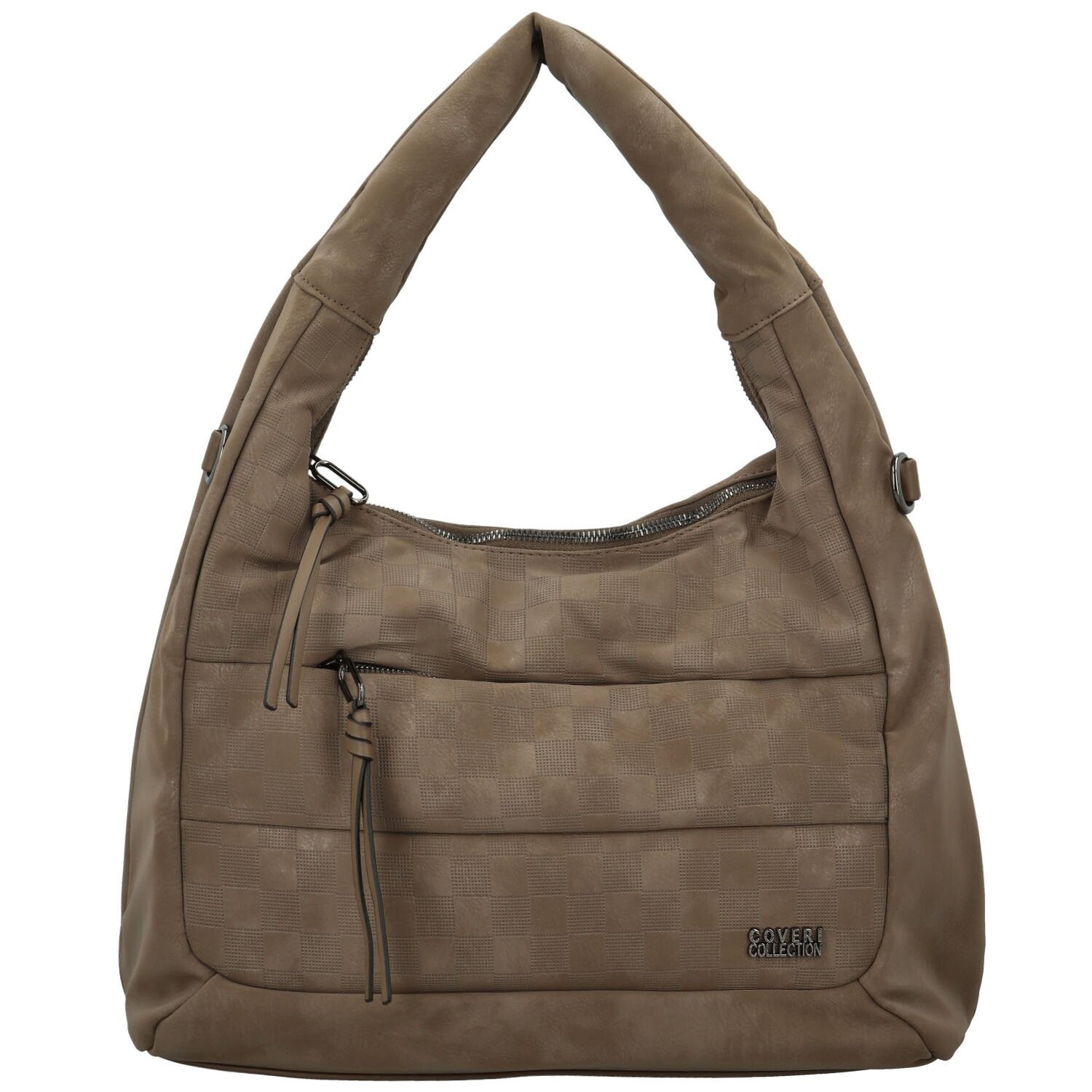 Trendy dámská koženková kabelka na rameno Coveri Ellisa, béžová