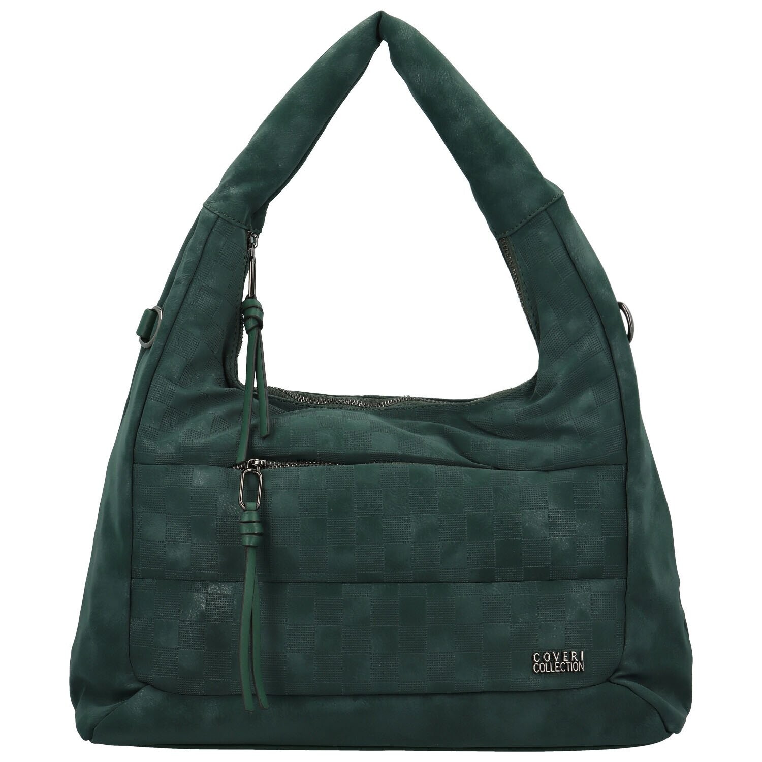 Trendy dámská koženková kabelka na rameno Coveri Ellisa, tmavě zelená