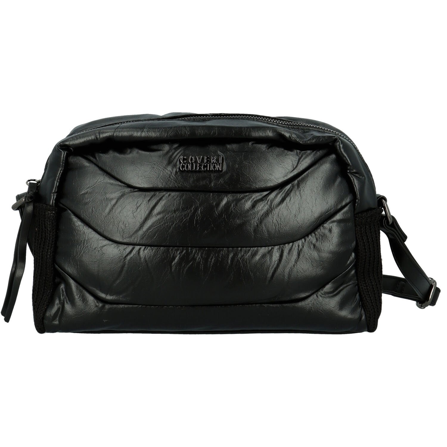 Trendy dámská koženková crossbody kabelka Coveri Darcy, černá