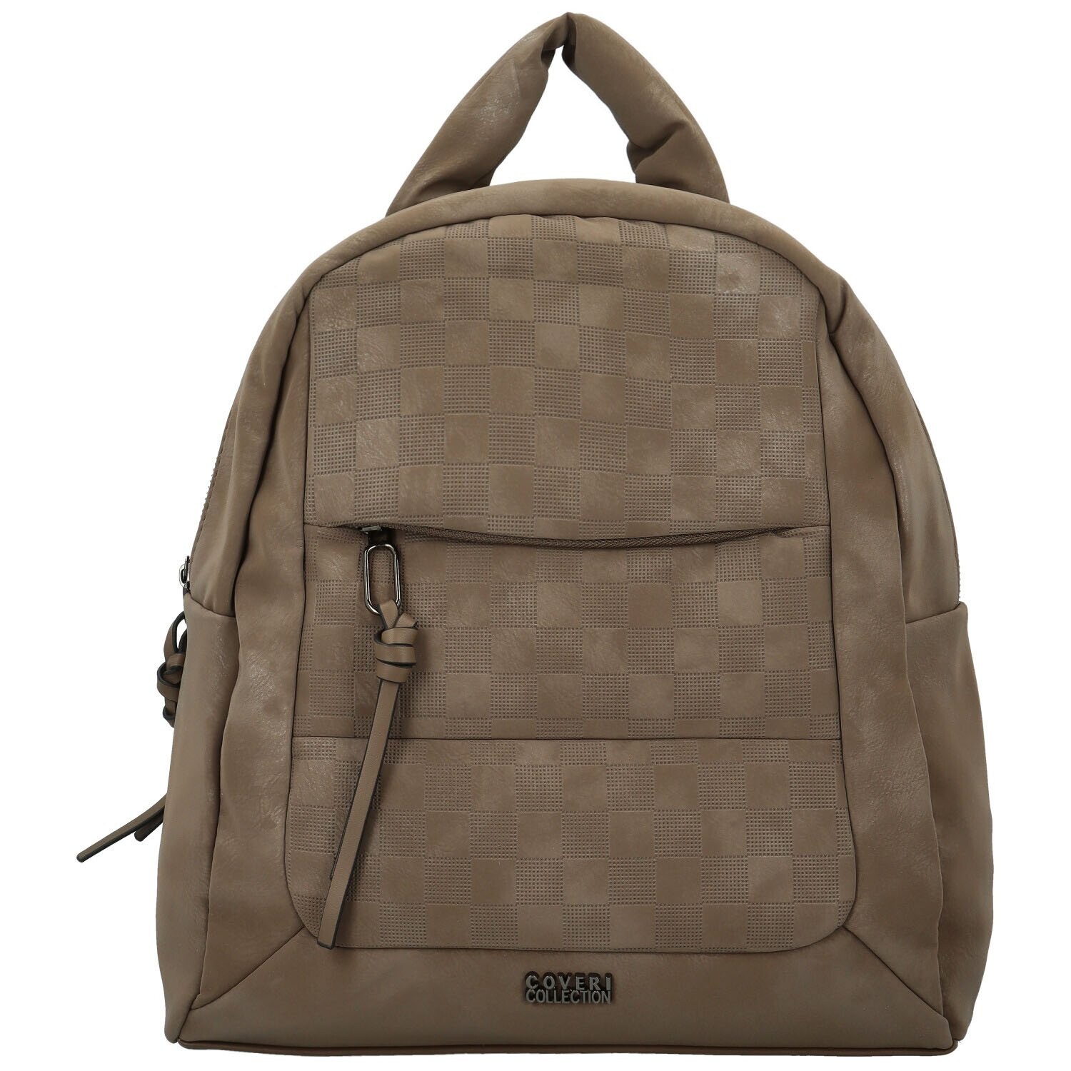 Trendy dámský koženkový batůžek Coveri Darie, tmavě béžový