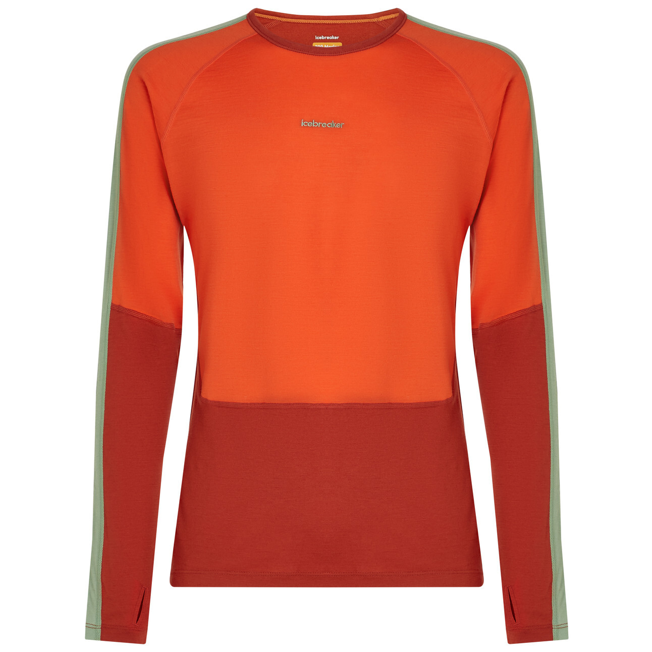 Pánské funkční triko Icebreaker Men Merino 200 Oasis+ LS Crewe Velikost: XL / Barva: oranžová