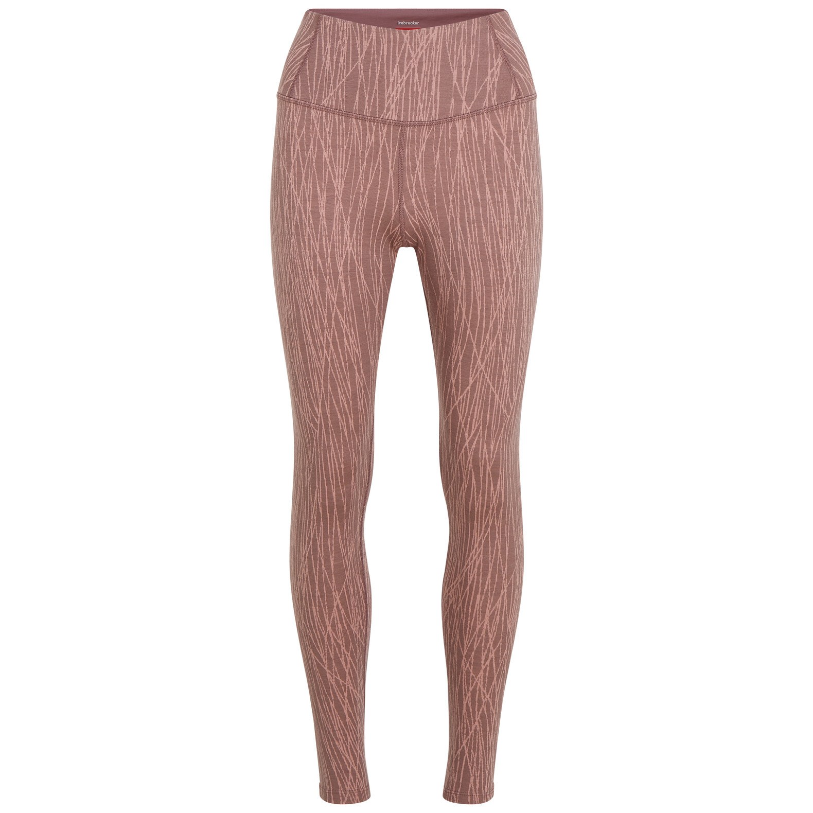 Dámské legíny Icebreaker Women Merino 260 Tech Vertex High Rise Leggings Delta Lines AOP Velikost: S / Barva: hnědá