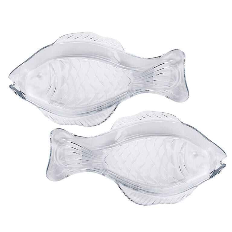 Sada skleněných talířů RYBA 2 ks