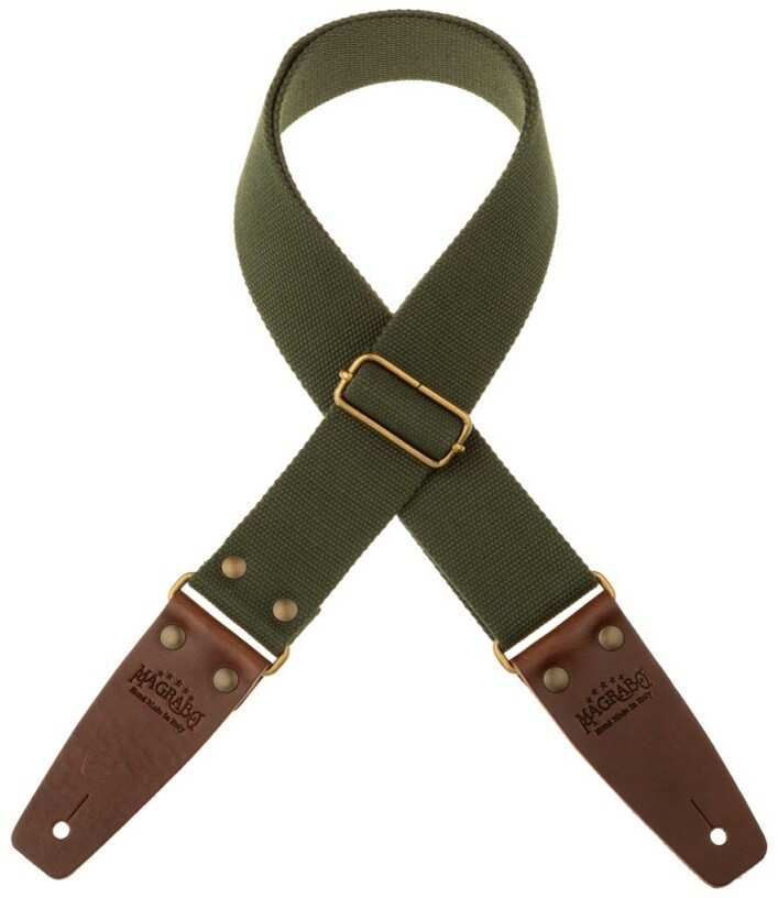 Magrabò Stripe SC Entry Dark Green 5 cm, terminals Brown, Brass Buckle