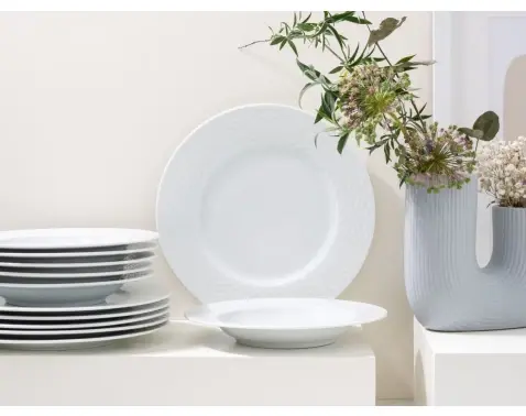 Sada talířů (12 dílů) Polo, bílá