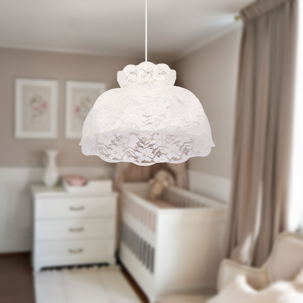 Závěsná lampa ROSSINI bílá 1x40W E27 bílé stínidlo