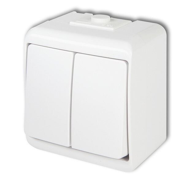 Vypínač Vypínač Světelný Hermetyczny Dvoupólový Přisazený Junior IP54 KARLIK Bílý