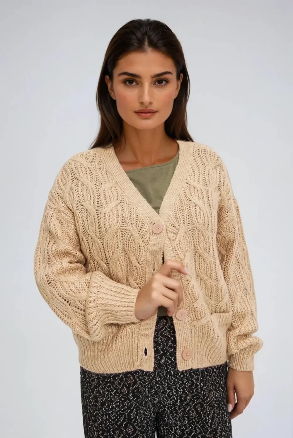 Marisse WOMEN'S SWEATER Z-SW-4808 BEIGE MEL