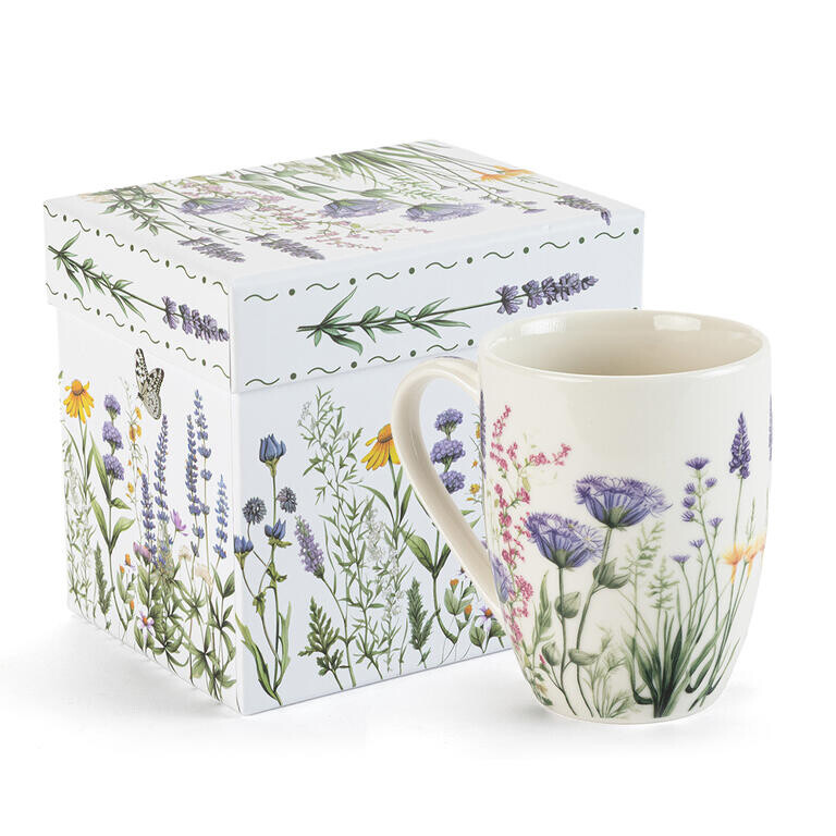 Porcelánový hrnek LEVANDULOVÁ ZAHRADA v dárkové krabičce 350 ml
