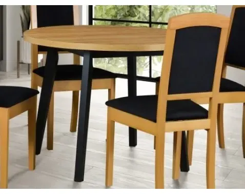 Kulatý jídelní stůl Norveg 100 cm, dub artisan/černý