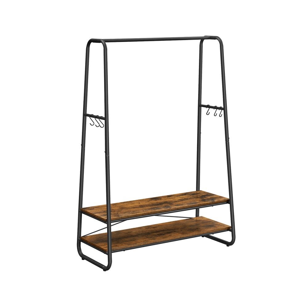Ink Black, Rustic Brown Garment Rack 100x45x160cm