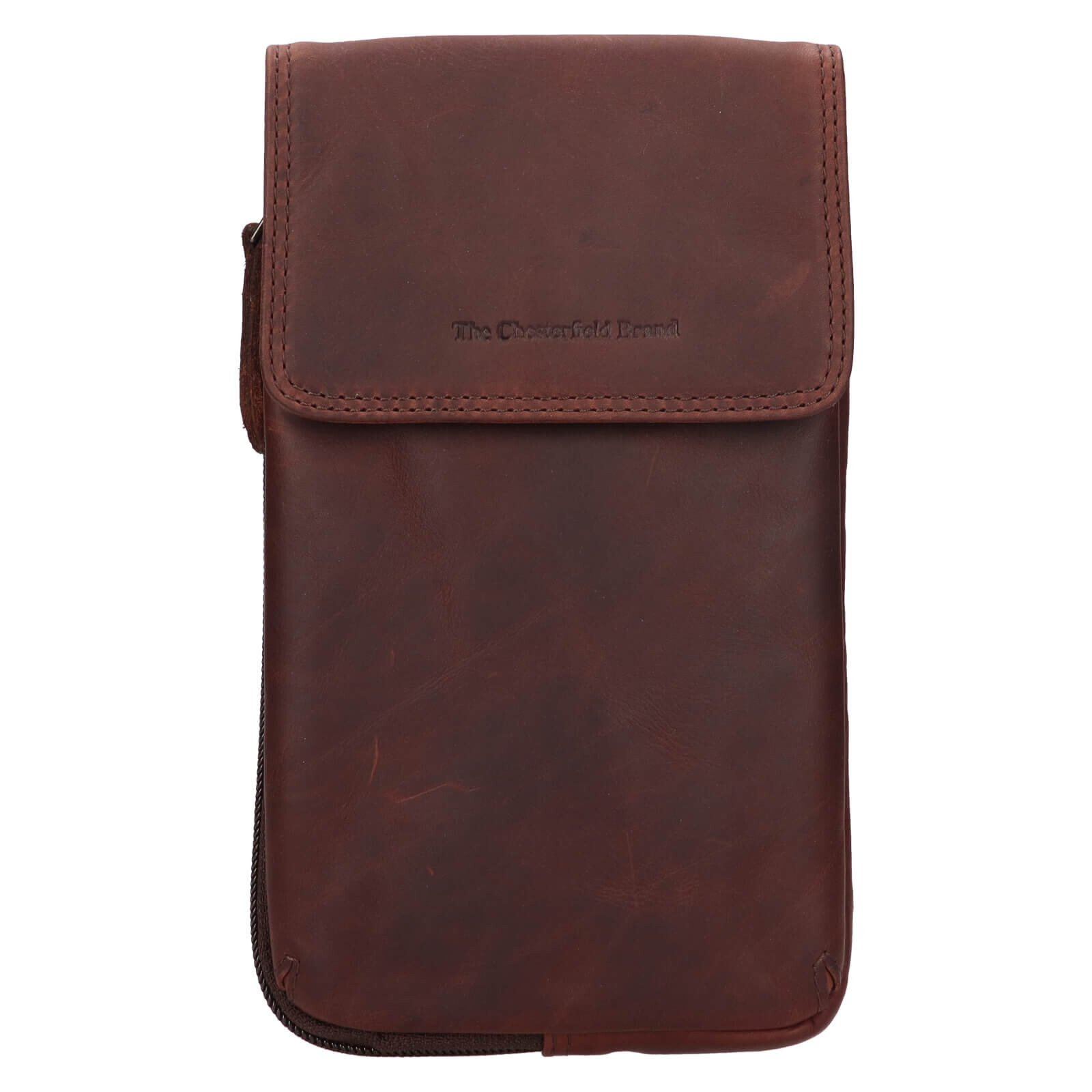 Dámská kožená crossbody kabelka na doklady The Chesterfield Brand Langly - tmavě hnědá