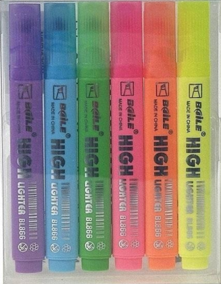 Sada 6 fluorescenčních zvýrazňovačů