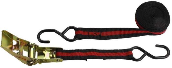 Upínací popruh-kurta 5m s háky a račnou,pevnost 150kg