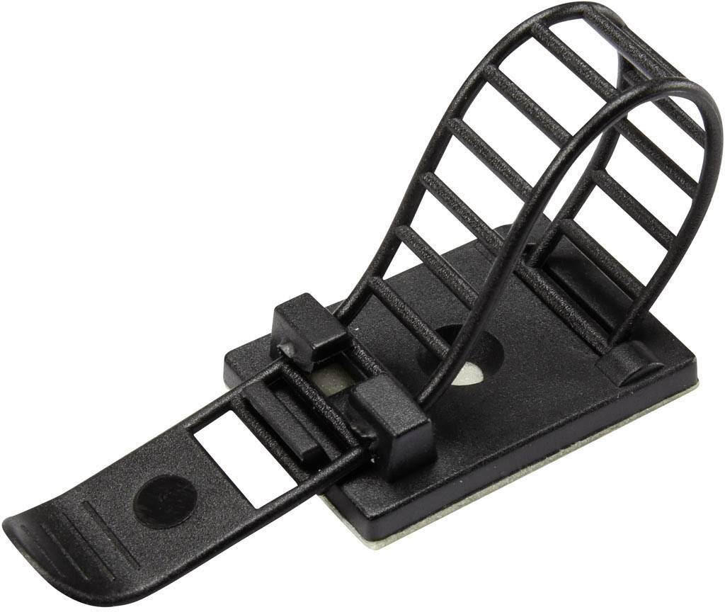 Conrad Components WCT-85 úchytka samolepicí, šroubovací 1206772 Průměr kabelového svazku (rozsah) 22 mm (max) s upevňovací páskou černá 25 ks