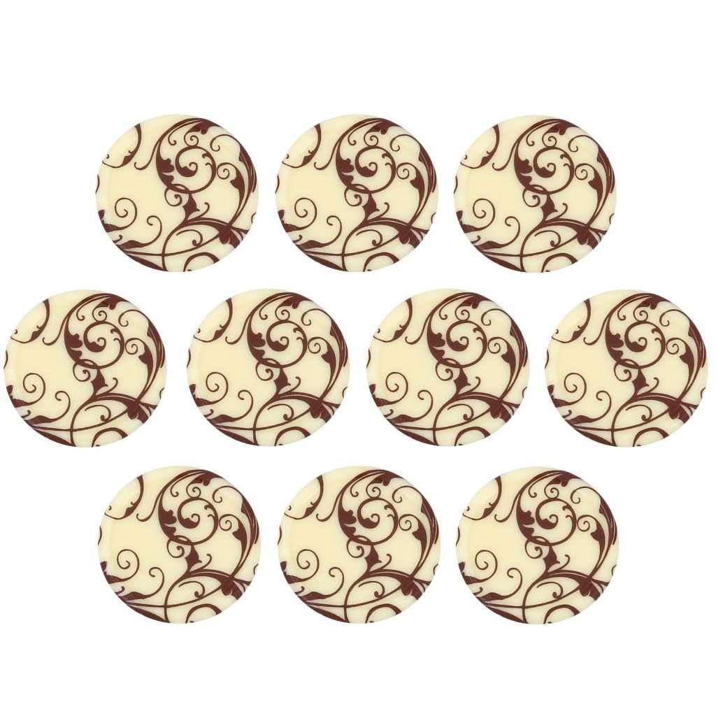 Cake Masters Kolečka z bílé čokolády Ornamenty 10ks