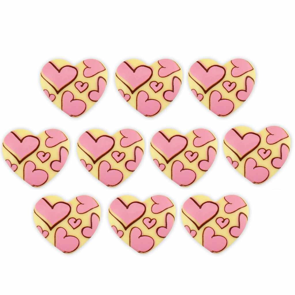 Cake Masters Srdíčka z bílé čokolády Ornamenty 10ks