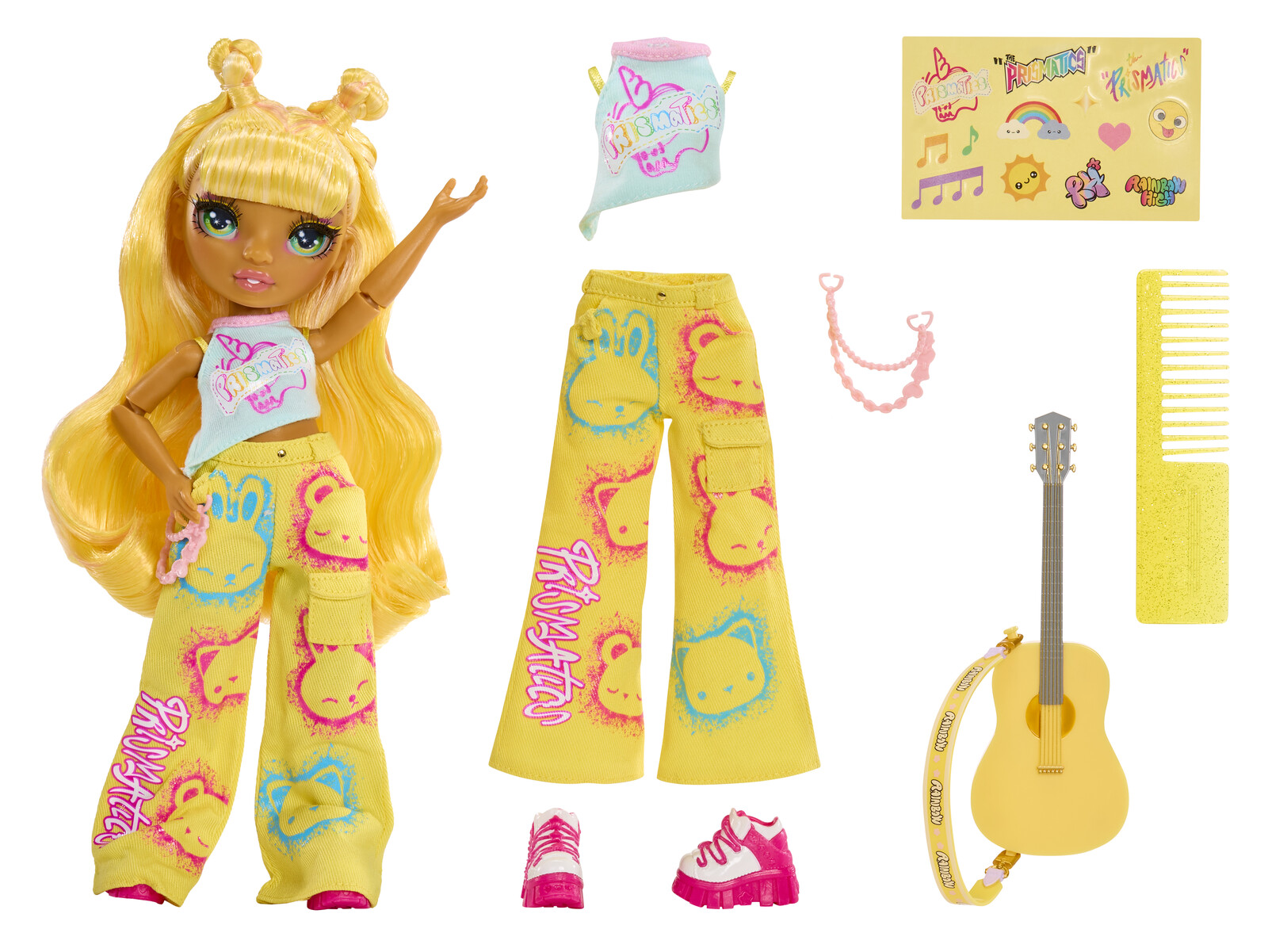 Rainbow High Junior Fashion panenka v rockové kapele - Sunny