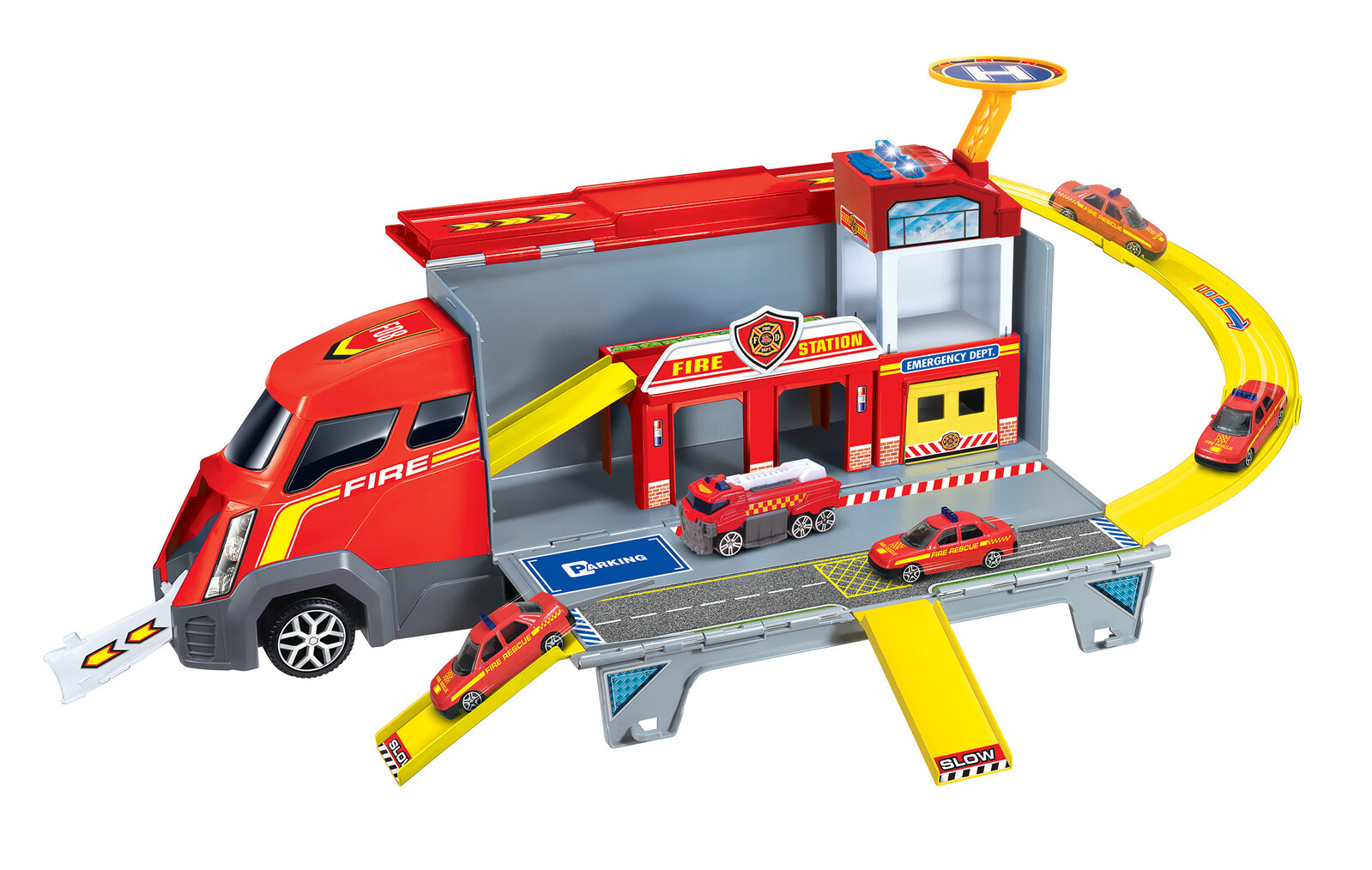 Kamion hasičská stanice rozkládací s efekty 46cm