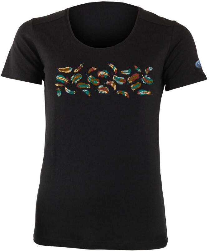 Lasting dámské merino triko s tiskem FLAVIA 9090 černé Velikost: S 8596445232660