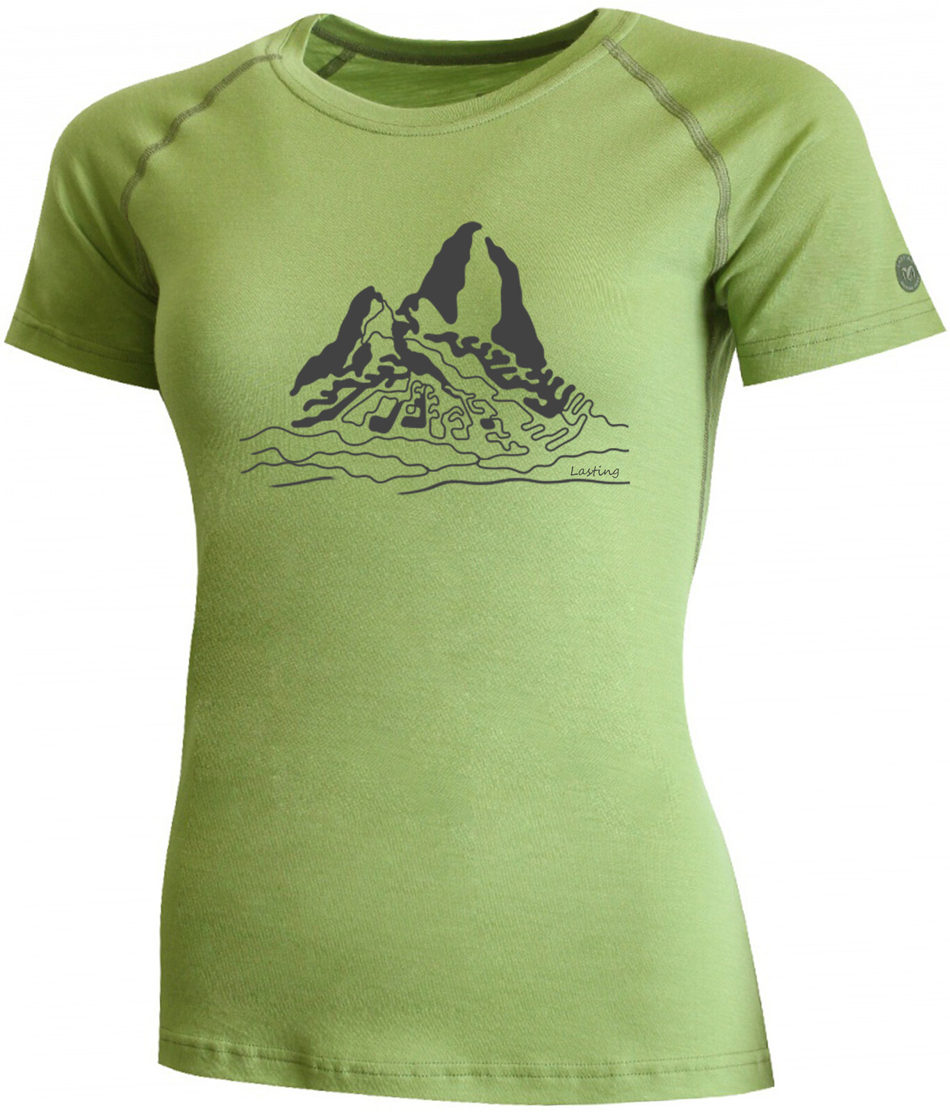 Lasting dámské merino triko s tiskem LORETA 6000 hořčicové Velikost: L