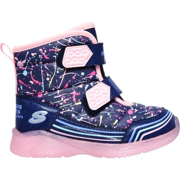 Skechers ILLUMI-BRIGHTS-POWER PAINT Dívčí zimní obuv, tmavě modrá, velikost