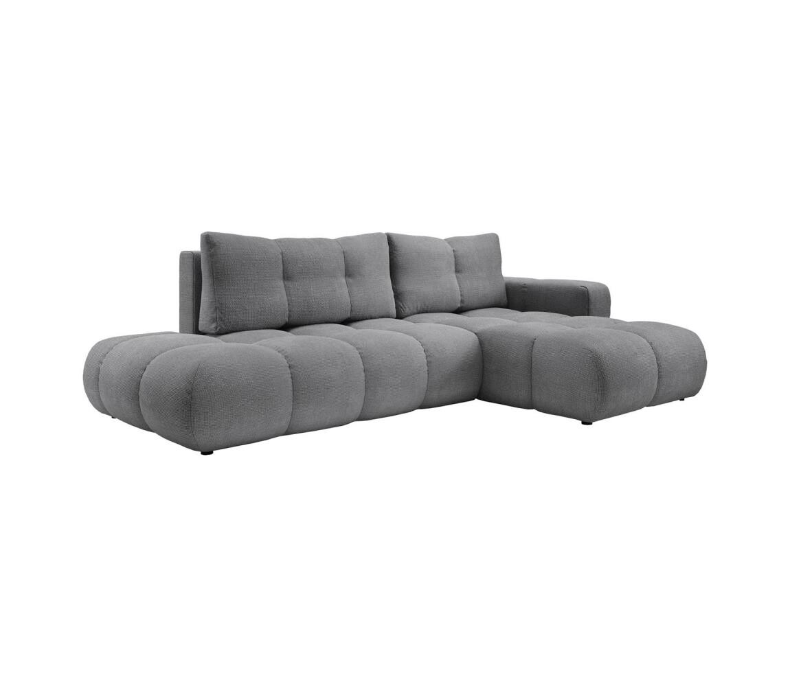 Rozk. rohová čalouněná sedací souprava s úlo. prostorem do L ALMADA pravá šedá 8590828023630