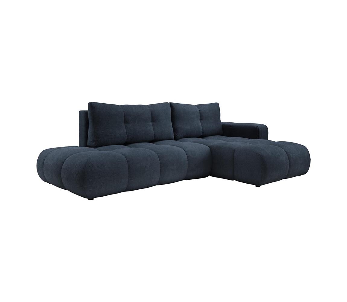 Rozk. rohová čalouněná sedací souprava s úl. prostorem do L ALMADA pravá modrá 8590828023920