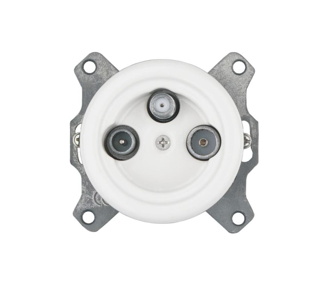 Bohemia-Design - Porcelánová retro TV/SAT-W zásuvka bez rámečku bílá K1-TV/SATX-W