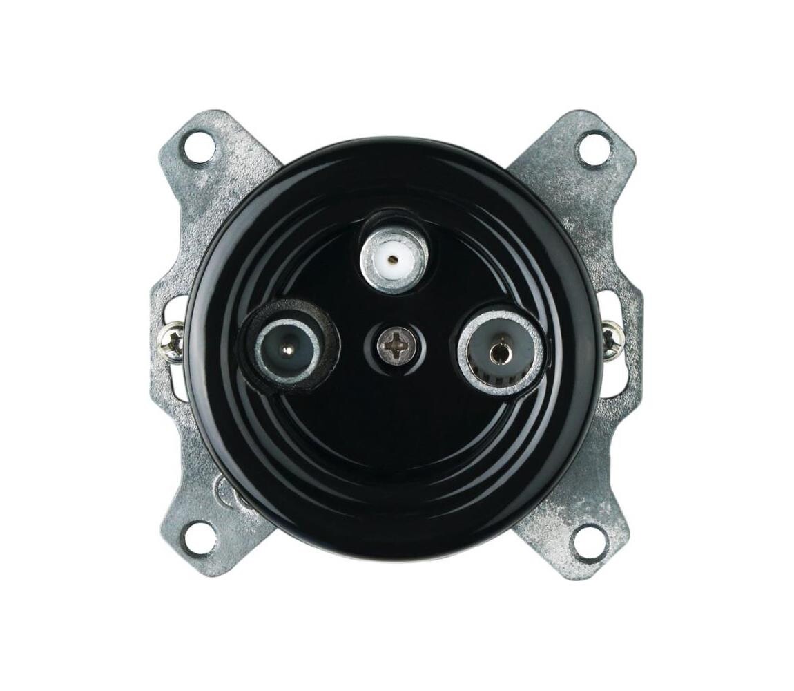 Bohemia-Design - Porcelánová retro TV/SAT-W zásuvka bez rámečku černá K1-TV/SATX-B