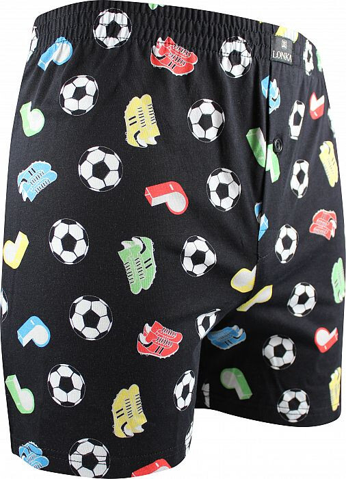 Pánské trenky Lonka černé (Karlos - fotbal) XXL, trenýrky