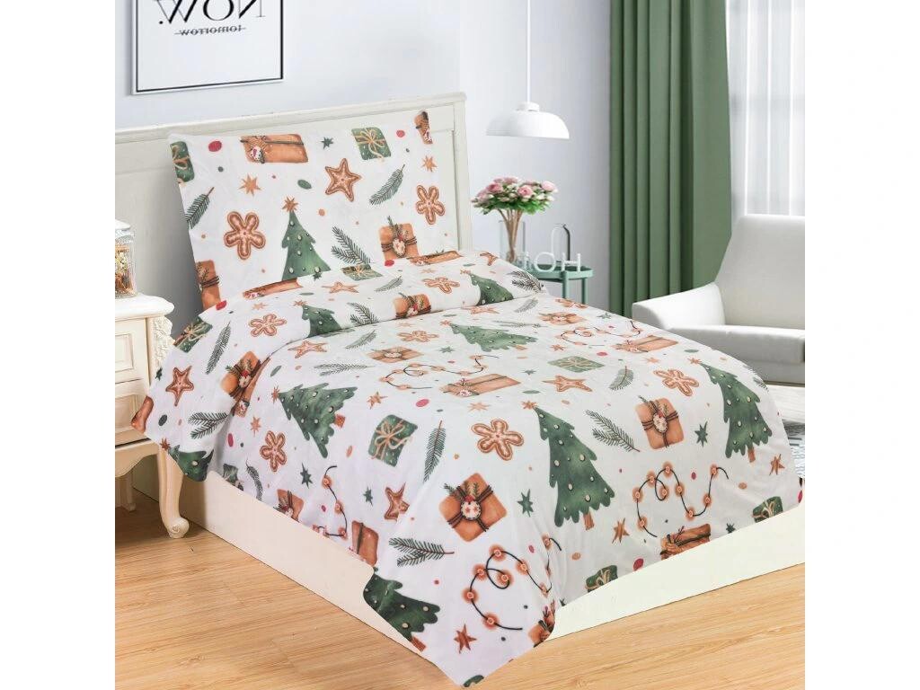 Jahu Vánoční mikroplyšové povlečení 140x200 + 70x90 cm - Wood