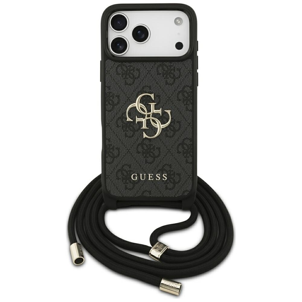 Zadní kryt GUESS 4G Big Logo Cord Stap Crossbody pro iPhone 17 Pro Max black