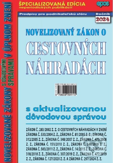 Novelizovaný zákon o cestovných náhradách - Epos