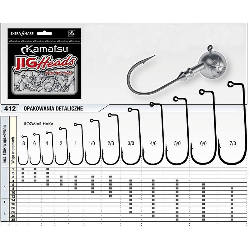 Kamatsu - Jigová hlavička EXTRA SHARP 4/0 - 5g 1ks