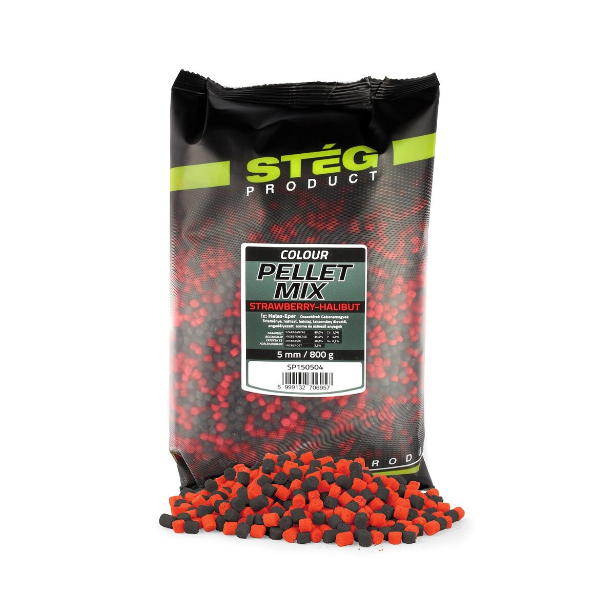 STÉG Pellet mix 5mm, 800g STRAWBERRY-HALIBUT