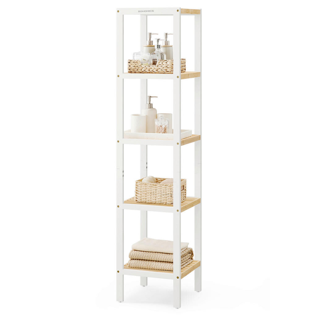 XXXL REGÁL DO KOUPELNY, přírodní barvy, bílá