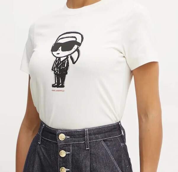 Dámské bílé triko Karl Lagerfeld, S