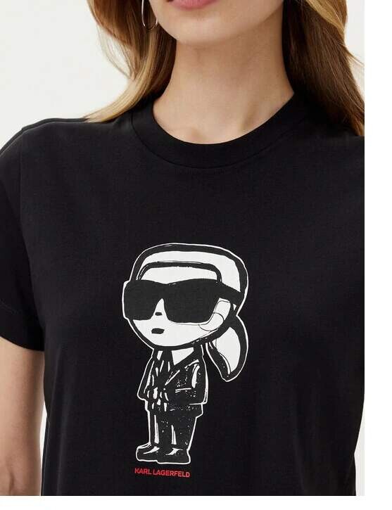 Dámské černé triko Karl Lagerfeld, M