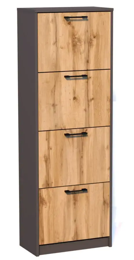 Casarredo Výklopný botník VIVA 4K - grafit/dub wotan