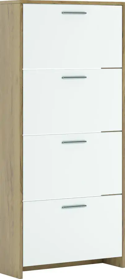 Casarredo Výklopný botník DUGAS 4D - bílá/dub