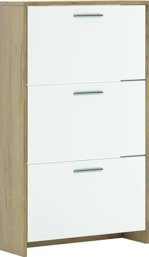 Casarredo Výklopný botník DUGAS 3D - bílá/dub