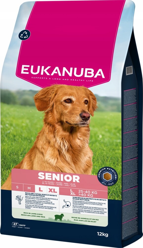 Eukanuba Premium Nutrition Senior Large & Giant Breed Lamb & Rice  - výhodné balení: 2 × 12 kg