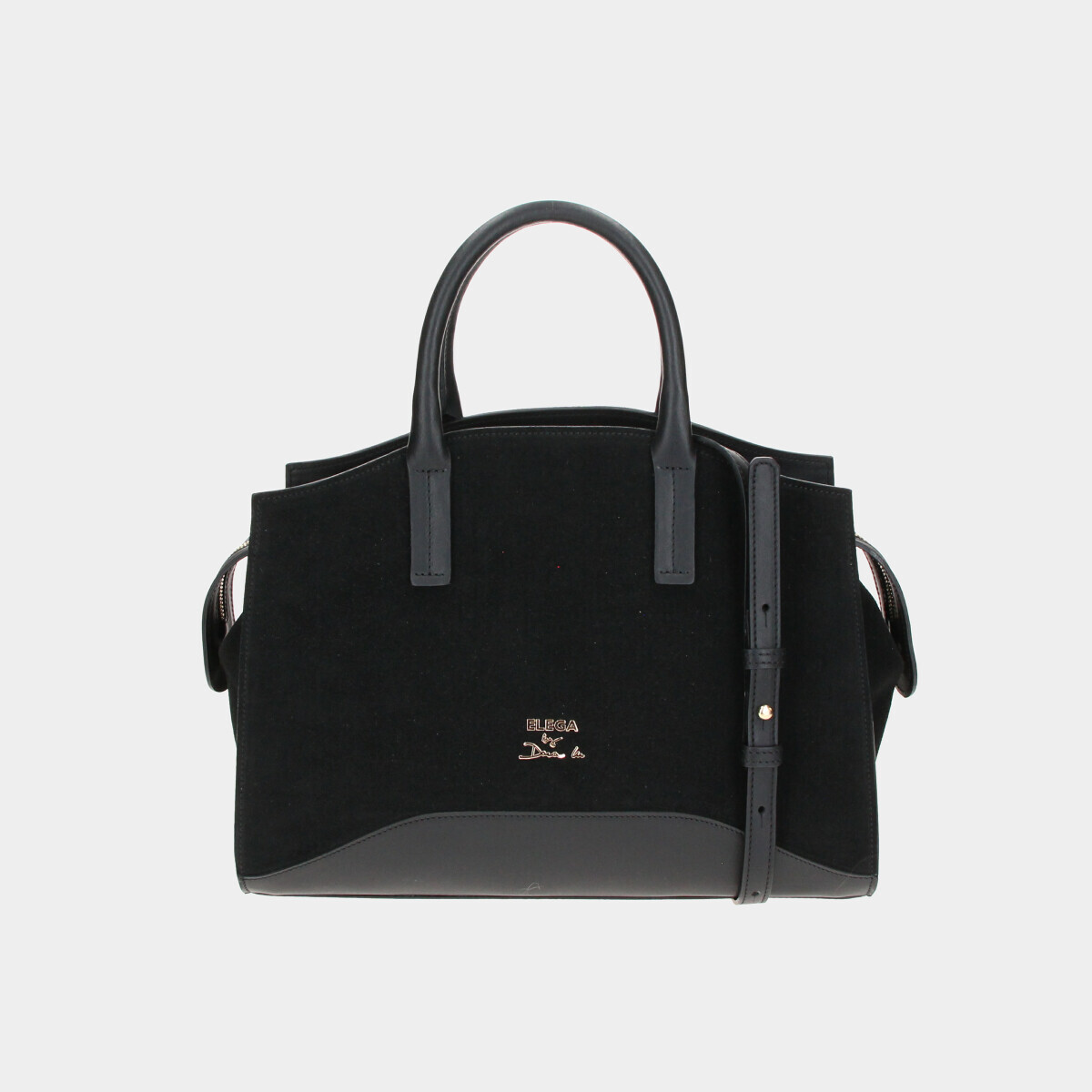 ELEGA Kabelka do ruky Mossy černá velur/zlato