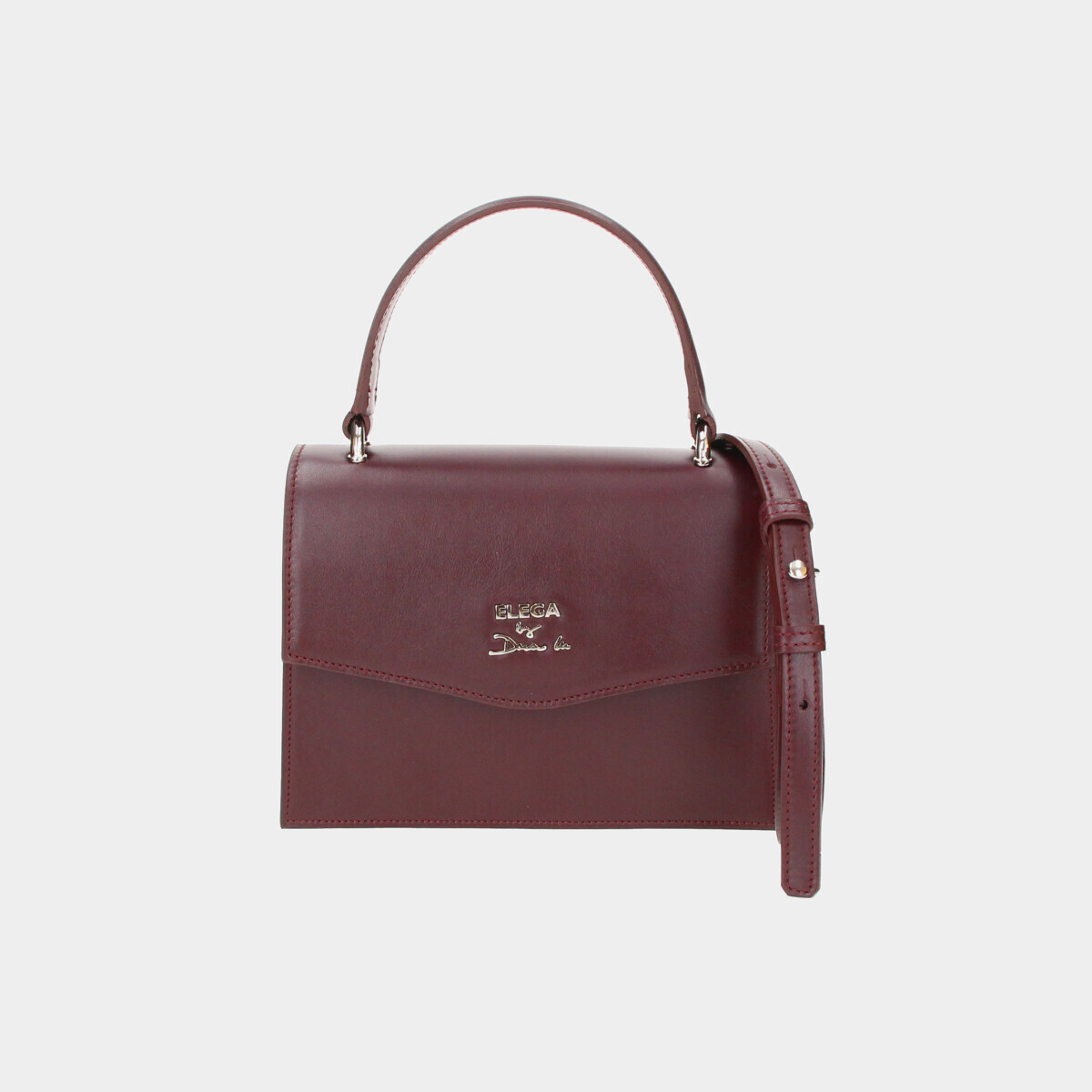 ELEGA Mini kabelka Chiclet vínová/stříbro