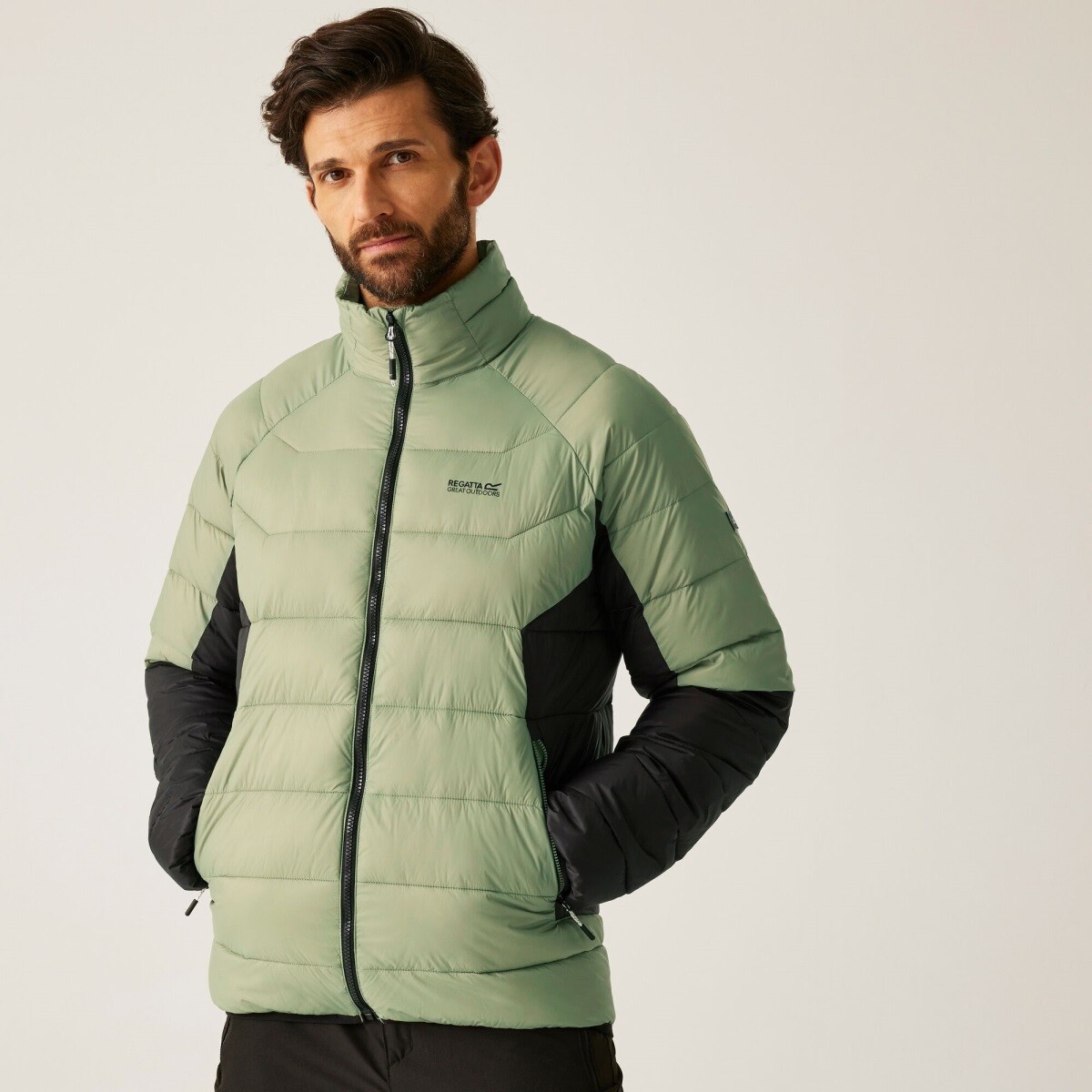 Pánská prošívaná bunda regatta dalent zelená/černá m