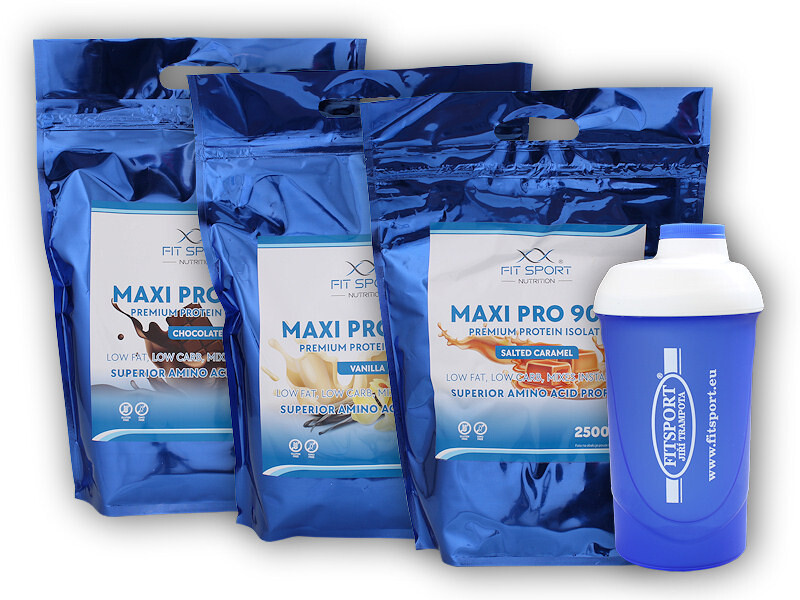 FitSport Nutrition 3x Maxi Pro 90% 2500g + šejkr Fitsport Varianta: chocolate