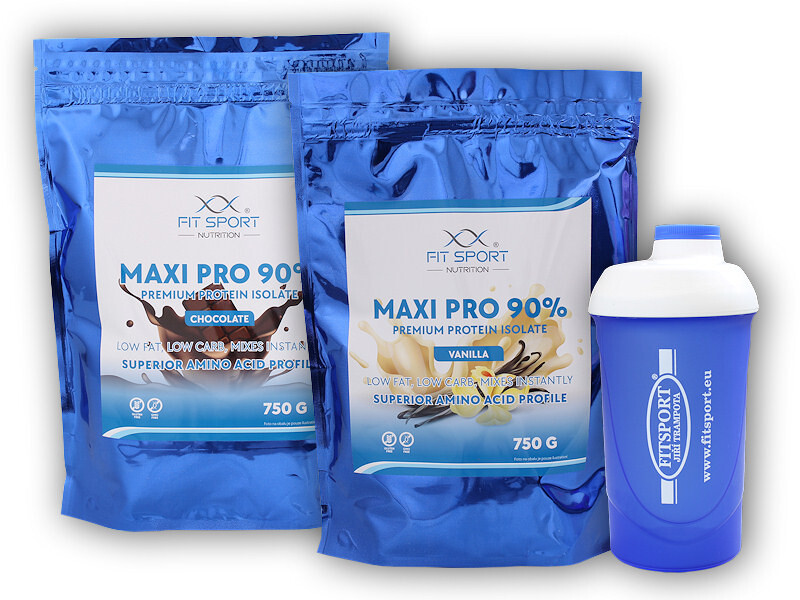 FitSport Nutrition 2x Maxi Pro 90% 750g + šejkr Fitsport Varianta: banana