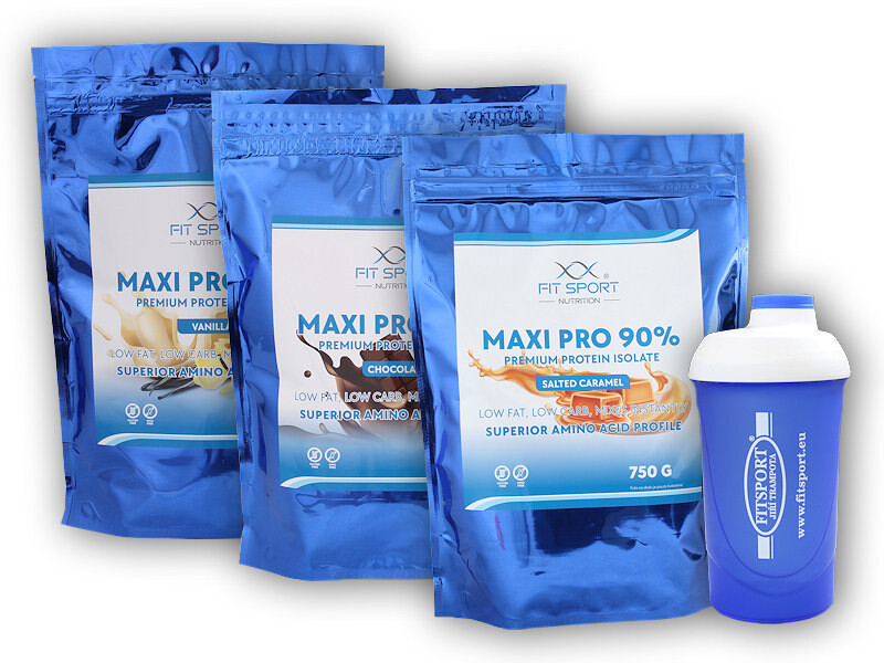FitSport Nutrition 3x Maxi Pro 90% 750g + šejkr Fitsport Varianta: banana